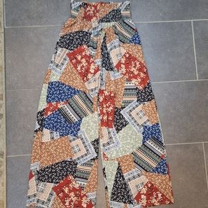 Patchwork pants with pockets, small
